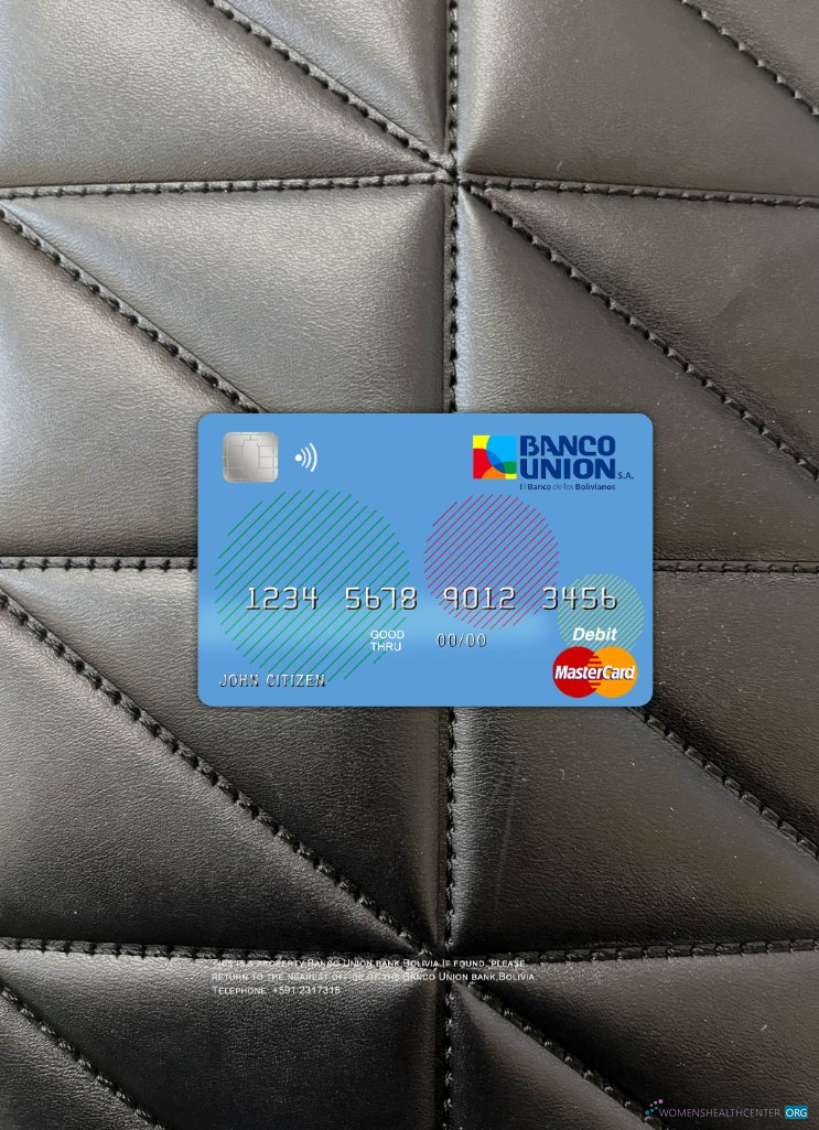 Download Bolivia Banco Union bank master card photolook front Photoshop template